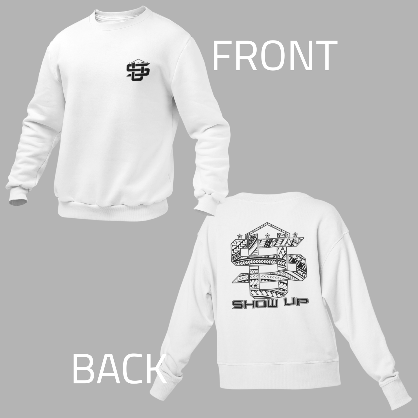 Show Up Badge Polynesian Crewneck Sweatshirt